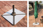 Parasol d'extérieur Villa pour balcon de la marque Novah, avec tissu résistant et structure en métal, offrant une protection solaire élégante.
