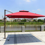 Parasol d'extérieur Novah 3m style roman pour plage et piscine, ombrage large et robuste en tissu résistant.