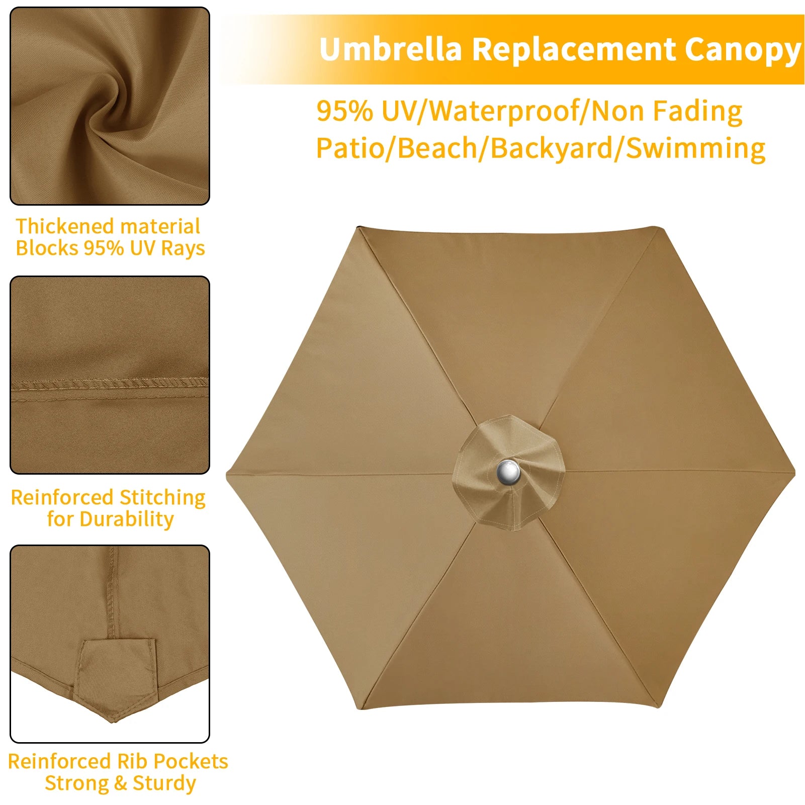 Housse imperméable pour parapluie Novah, protection de remplacement pour parapluie, tissu résistant à l'eau et durable.