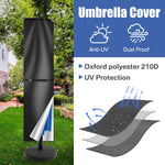 Housse de parasol imperméable Novah pour parasol droit, protection résistante contre la pluie et les intempéries, en tissu durable.