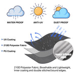 Housse imperméable pour parasol droit Novah, protection résistante aux intempéries, en tissu durable pour parasol extérieur.