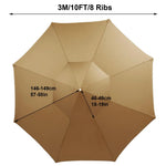 Tissu de parapluie de rechange pour parasol d'extérieur Novah, 2,7/3 mètres, en tissu résistant pour protection solaire.