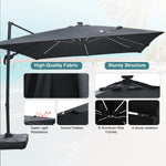 Parasol modern Bali ModernGarden Novah avec structure en bois et toile beige pour extérieur.