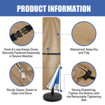 Housse de protection imperméable pour parasol droit Novah, couverture résistante pour parasol en plein air