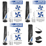 Housse de parasol Novah imperméable et droite, protection pour parasol rectangulaire, couvre durable pour l'extérieur.
