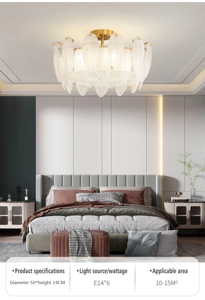 Lustre moderne de plafond Novah avec design élégant en métal noir et détails en verre transparent.