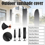 Housse de parasol de jardin Novah pour parasol de patio, protection résistante contre la poussière et la pluie, vue de face.