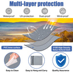 Housse de protection imperméable pour parasol droit Novah, couvre le parasol pour le protéger contre la pluie et la poussière.