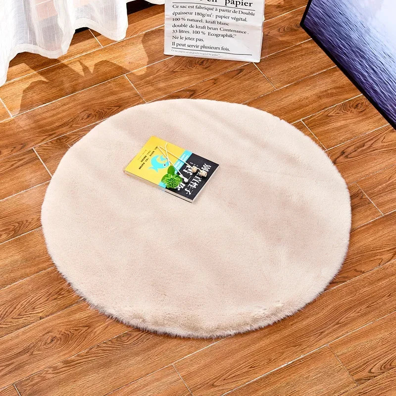Tapis rond coloré en shaggy moderne Novah pour salon, chambre ou chambre d'enfants, tapis de sol moelleux et décoratif