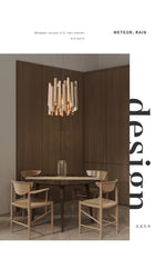 Lustre en bois de style ferme pour restaurant, chandelier rustique en bois de la marque Novah, avec plusieurs branches en bois naturel