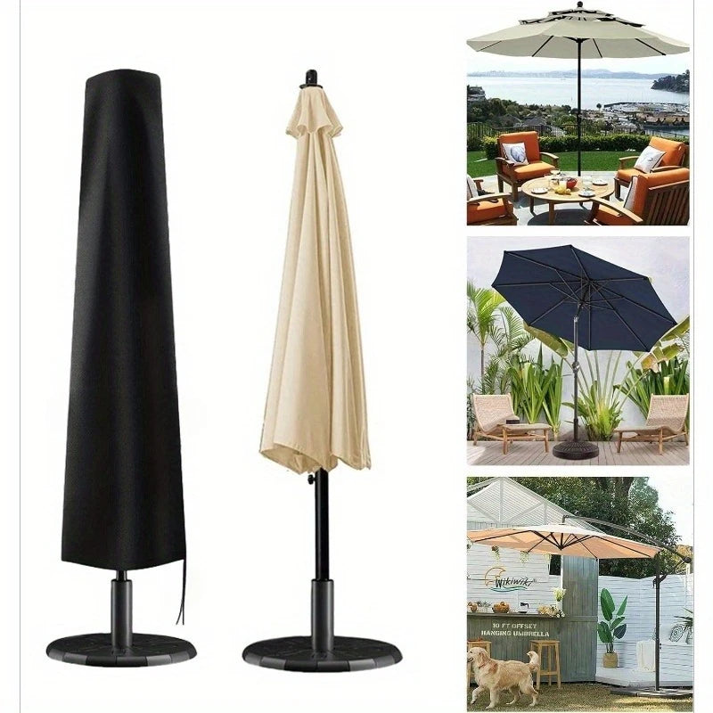 Housse de parasol de jardin Novah pour parasol de patio, protection résistante contre la poussière et les intempéries.