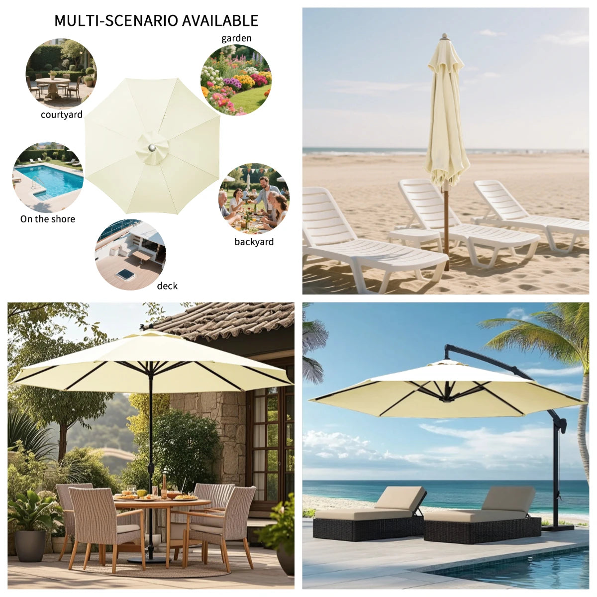 Housse de remplacement imperméable pour parapluie Novah, protection résistante contre l'eau pour parapluies.