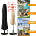 Housse de parasol de jardin Novah pour parasol de patio, protection résistante contre la poussière et la pluie, couleur beige.