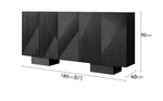Meuble de rangement debout Novah pour salon, entrée ou bureau avec portes et espaces de rangement visibles.