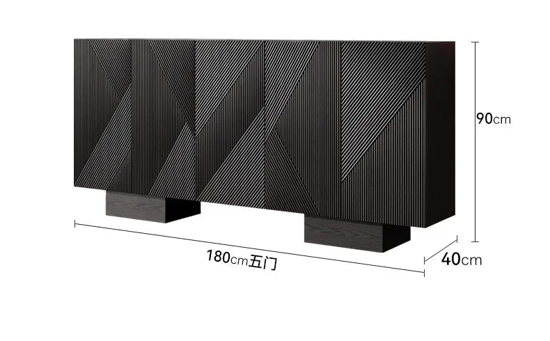 Meuble de rangement debout Novah pour salon, entrée ou bureau avec portes et espaces de rangement visibles.