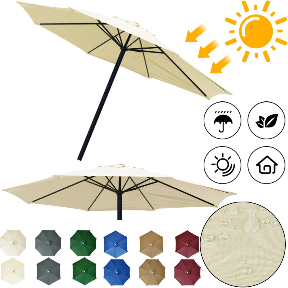 Housse imperméable pour parasol Novah, protection de remplacement pour parapluie, tissu résistant à l'eau, adapté à un parasol.
