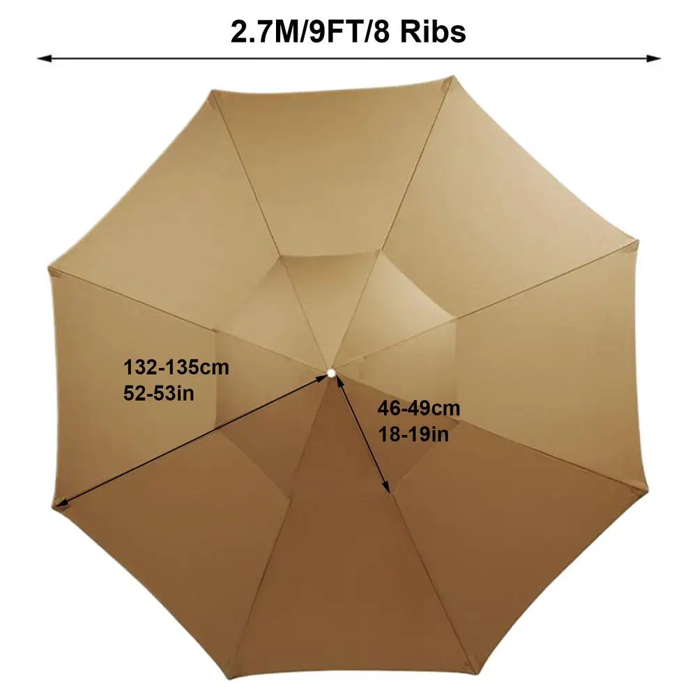 Tissu de parasol de remplacement pour extérieur de 2,7/3 mètres, marque Novah, en tissu imperméable pour parasol extérieur