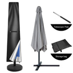 Housse de protection imperméable pour parasol droit Novah, couverture résistante pour parasol en plein air