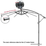Tissu de parapluie de remplacement pour parasol extérieur Novah, 2,7/3 mètres, en tissu durable pour protection solaire.