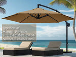 Housse imperméable pour parapluie Novah, protection de remplacement pour parasol, en tissu résistant à l'eau, vue de face.