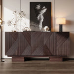 Meuble de rangement debout Novah pour salon, entrée ou bureau avec portes et tiroirs en bois clair.