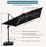Parasole Bali ModernGarden Novah, grand parasol extérieur avec toile résistante, idéal pour terrasse ou jardin, couleur neutre.