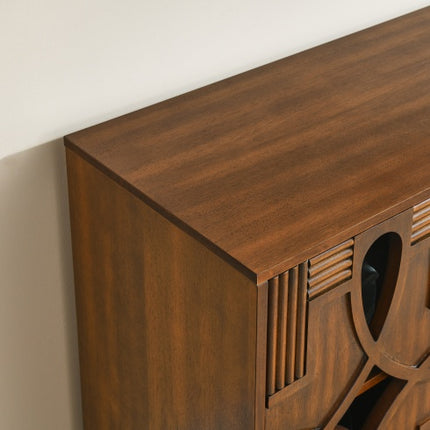 60.5 Mid Century Modern Sideboard Buffet Cabinet With Storage, TV Media Console Table, Storage Cabinet With 4 Doors   Adjustable Shelves For Kitchen Dining Living Room Bedroom Entryway, Walnut