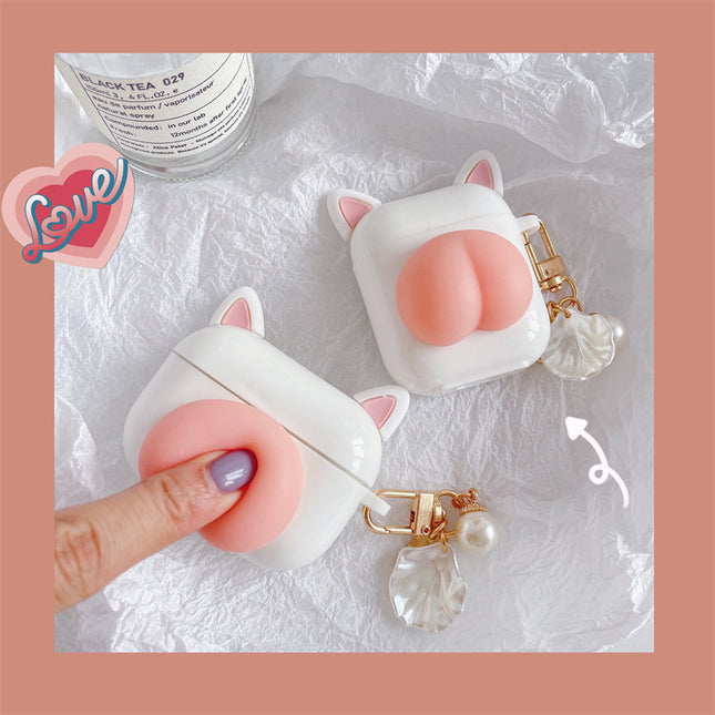 Compatible with Apple, Kawaii Press Butt Stress Relieve Airpods Case