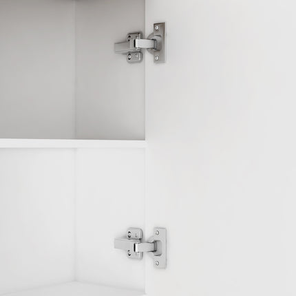 Farmhouse Bar Cabinet With Sliding Barn Door, Large Kitchen BuffetRustic Coffee Bar Sideboard Table,White