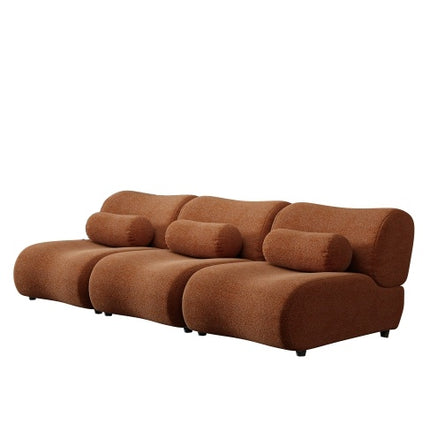Contemporary Green Modular Sofa With Plush Chenille Upholstery - 3-Seat Sectional With Deep Seating & Soft Backrest - Perfect For Living Room Decor