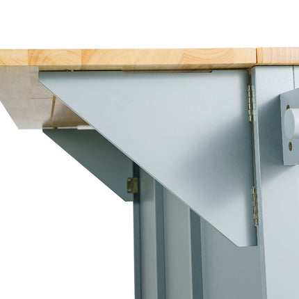 Kitchen Cart With Rubberwood Drop-Leaf Countertop, Cabinet, Storage Racks