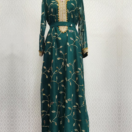 Arab Dubai Embroidery Applique Muslim Party Dinner Robe