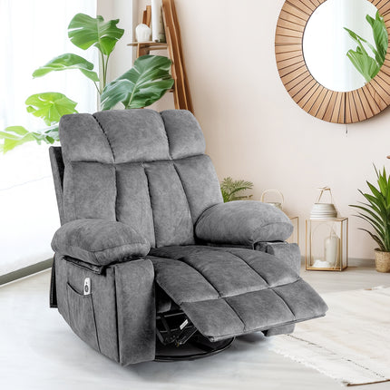 Massage Swivel Rocking Chair, Living Room Massage Chair With Vibration Massage And Heating, Ergonomic Recliner, USB Charging Port