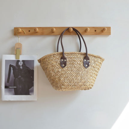 Hand-woven Water Grass Handbag Vintage Shopping Basket Bag