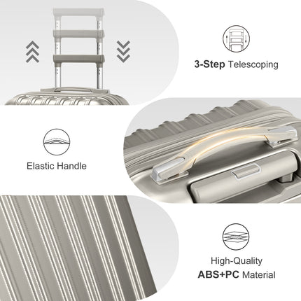 Vertical Pattern Two-piece Set 20 Inch Expandable With 14 Inch Suitcase