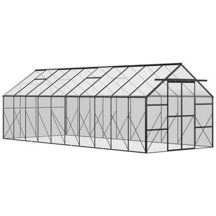 Large Greenhouse With Adjustable Roof Vent And Sliding Door Aluminum Greenhouse For Winter Clear