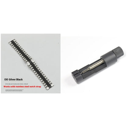 Five-bead Cow Ring Solid Stainless Steel Strap