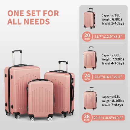 Three In One ABS PC Suitcase 20in 24in 28in Suitcase