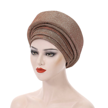 Glittering Powder Double-layer Sponge African Hat Muslim Hat Toque