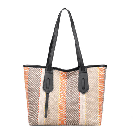 Bag Female Cotton And Linen Stripes Tote Bag Fabric Shoulder Bag