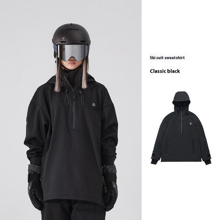 Ski Suit Soft Shell Sweater Women's Men's Pullover Top Veneer Double Board Waterproof Coat