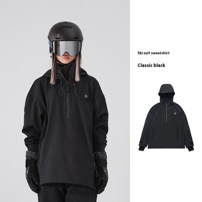 Ski Suit Soft Shell Sweater Women's Men's Pullover Top Veneer Double Board Waterproof Coat