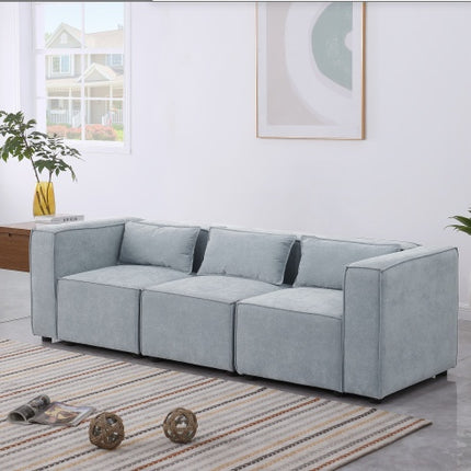 Modular Sofa BEIGE Chenille Fabric, Simple And Grand, The Seat And Back Is Very Soft. This Is Also A KNOCK DOWN Sofa