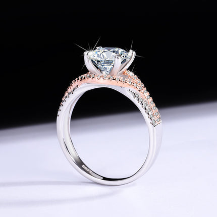 Moissanite Female Diamond Silver Ring