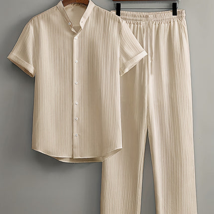 Men's Casual Multi-color Beach Short Sleeve Suit