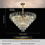 Lustre en cristal moderne pour salon, chambre ou salle à manger, design simple et élégant, marque Novah.