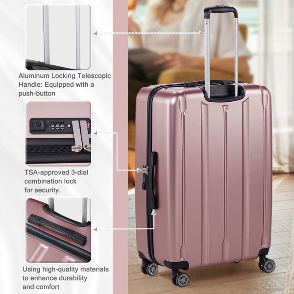 Three In One Set Of Vertical Striped Suitcase