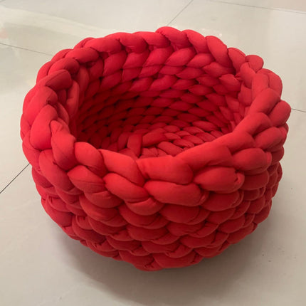 Cat House Cushion Soft Long Plush Warm Pet Mat Cute Kennel Cat Sleeping Basket Bed Round Fluffy Comfortable Touch Pet Products