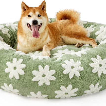 Lesure Cat Beds For Indoor Cats - Round Cat Bed Donut Small Dog Bed Calming Pet Beds, Cute Modern Beds With Jacquard Shaggy Plush & Anti Slip Bottom