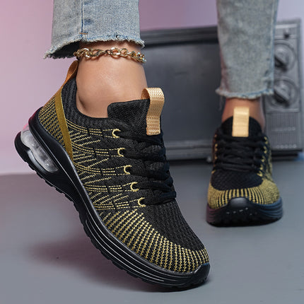 Plus Size Women's Breathable Shoes Flat Fashionable Flyknit